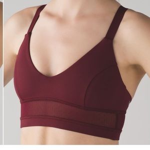 NWOT lululemon body con bra deep rouge